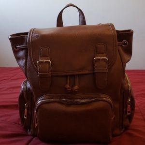 NWOT Forever 21 Cognac Backpack